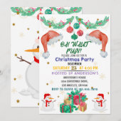 Kerstfeest Uitnodiging Kinder Vakantie Santa Hat (Voorkant / Achterkant)