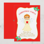 Kerstfeest Uitnodiging Kleine Engel (Voorkant / Achterkant)