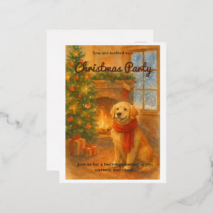 Kerstfeest Uitnodiging · Knus honden scène