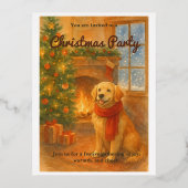 Kerstfeest Uitnodiging · Knus honden scène (Voorkant)
