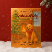 Kerstfeest Uitnodiging · Knus honden scène