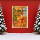 Kerstfeest Uitnodiging | Knus honden scène