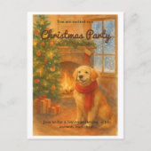 Kerstfeest Uitnodiging · Knus honden scène (Voorkant)