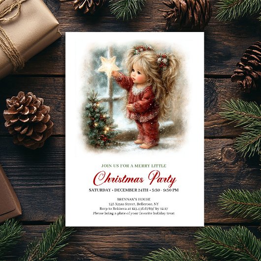 Kerstfeest Uitnodiging Landelijke Holiday Scene