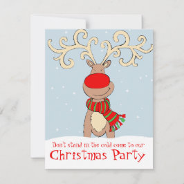 Kerstfeest uitnodiging lichtblauw