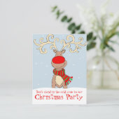 Kerstfeest uitnodiging lichtblauw (Staand voorkant)