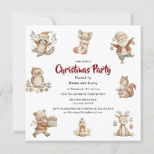 Kerstfeest Uitnodiging met Boswezens Fantasie (Voorkant)