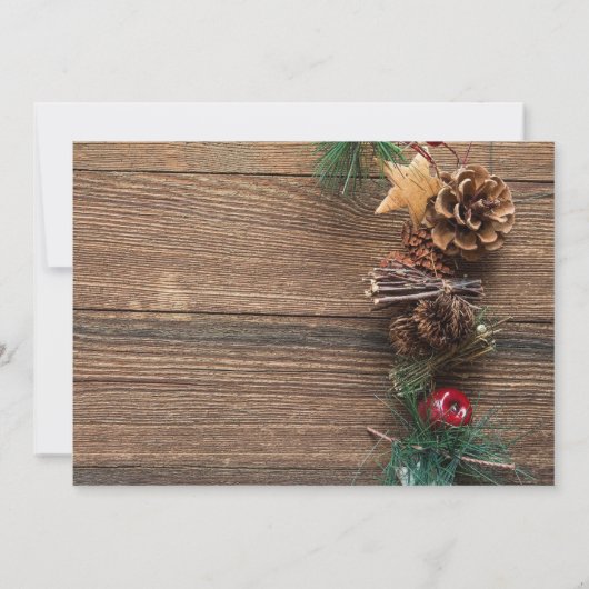 Kerstfeest Uitnodiging met Dennenkegel (Achterkant)