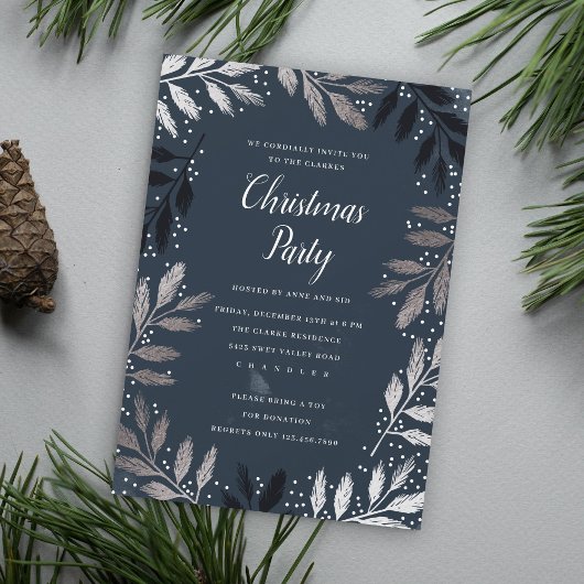 Kerstfeest Uitnodiging met Folie Tak Frame