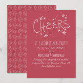 Kerstfeest Uitnodiging met Handgeschreven Letters (Voorkant / Achterkant)