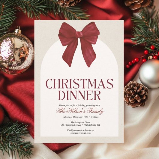 Kerstfeest Uitnodiging met Holiday Holly