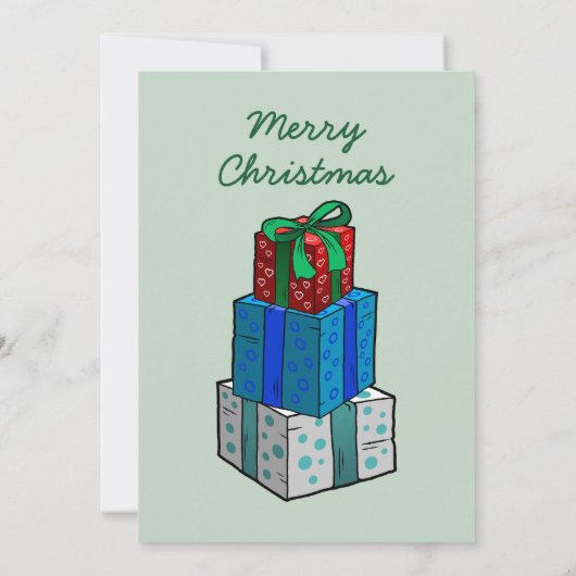 Kerstfeest uitnodiging met hulst & cadeaus (Achterkant)