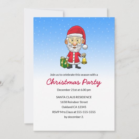 Kerstfeest uitnodiging met Jingle Bells en Kerstma (Voorkant)