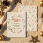 Kerstfeest Uitnodiging met Kerstbes Tak