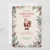 Kerstfeest Uitnodiging met Kerstman (Voorkant)