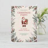 Kerstfeest Uitnodiging met Kerstman (Staand voorkant)