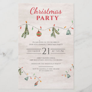 Kerstfeest Uitnodiging met Landelijke Sfeer Briefpapier