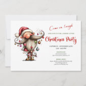 Kerstfeest Uitnodiging met Merry Funny Kerstman (Voorkant)
