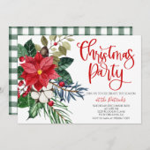 Kerstfeest Uitnodiging met Muziek en Pret (Voorkant / Achterkant)