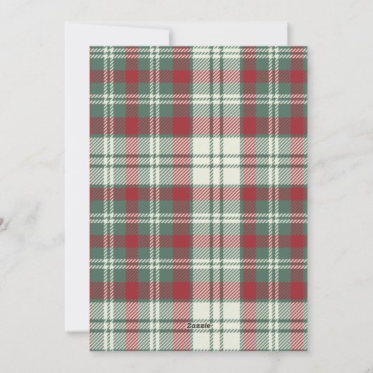 Kerstfeest Uitnodiging met Strik | Gingham (Achterkant)