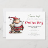 Kerstfeest Uitnodiging met Whimsical Cartoon Kerst (Voorkant)