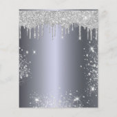 Kerstfeest uitnodiging met zilver glitters budget flyer (Achterkant)