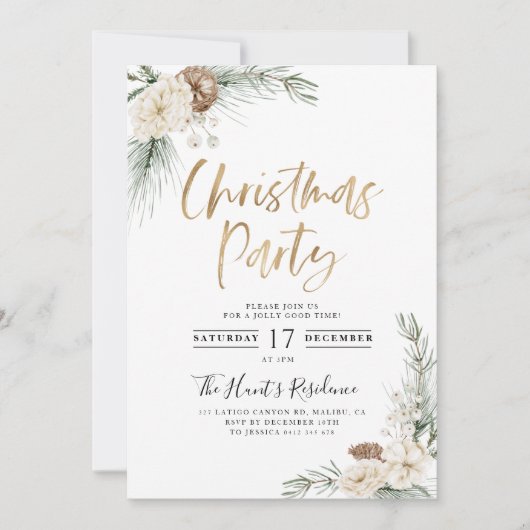 Kerstfeest Uitnodiging Moderne Groene Kerstmis (Voorkant)