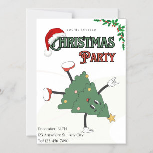 Kerstfeest Uitnodiging Moderne Groene Kerstmis Magnetische Uitnodiging