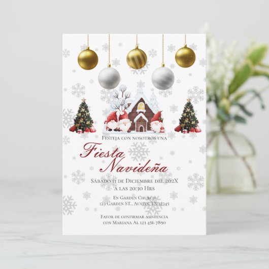 Kerstfeest Uitnodiging Posada Navideña (Staand voorkant)