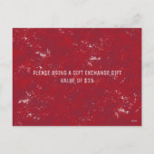 Kerstfeest Uitnodiging Red Rustic Snowflake (Achterkant)