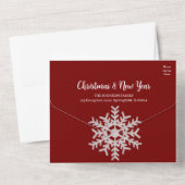 Kerstfeest Uitnodiging_rood&wit All In One Uitnodiging (Achterkant)