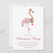 Kerstfeest Uitnodiging Roze Flamingo (Voorkant)