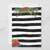 Kerstfeest Uitnodiging, strepen, bloemen Kaart (Achterkant)