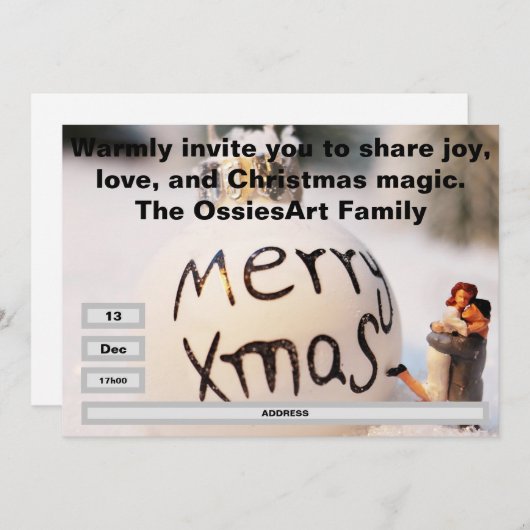 Kerstfeest uitnodiging template (Voorkant / Achterkant)