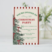 Kerstfeest Uitnodiging, Uitnodiging voor de Feestd (Staand voorkant)