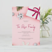 Kerstfeest Uitnodiging, Vakantie Groeten Kaart (Staand voorkant)