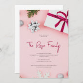 Kerstfeest Uitnodiging, Vakantie Groeten Kaart (Voorkant / Achterkant)