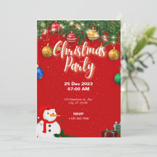 Kerstfeest Uitnodiging Vakantie Party