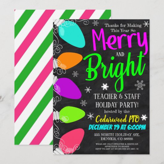 Kerstfeest Uitnodiging, Vakbondsdag Kaart (Voorkant / Achterkant)