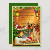 Kerstfeest uitnodiging van Santa Puppy (Voorkant / Achterkant)