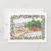 Kerstfeest Uitnodiging Victoriaans Land Home (Voorkant)