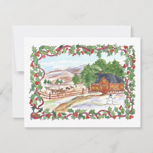 Kerstfeest Uitnodiging Victoriaans Land Home (Voorkant)