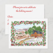 Kerstfeest Uitnodiging Victoriaans Land Home (Voorkant / Achterkant)