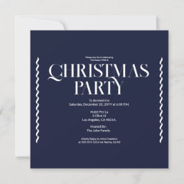 Kerstfeest Uitnodiging Vintage Elegant blauw