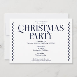 Kerstfeest Uitnodiging Vintage Elegant blauw