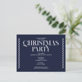Kerstfeest Uitnodiging Vintage Elegant blauw (Staand voorkant)