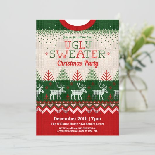 Kerstfeest Uitnodiging voor een Hete Leukfeest (Staand voorkant)