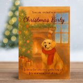 Kerstfeest Uitnodiging voor Golden Retriever
