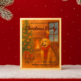 Kerstfeest Uitnodiging voor Golden Retriever