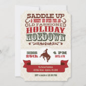 Kerstfeest Uitnodiging voor Holiday Hoedown (Voorkant)
